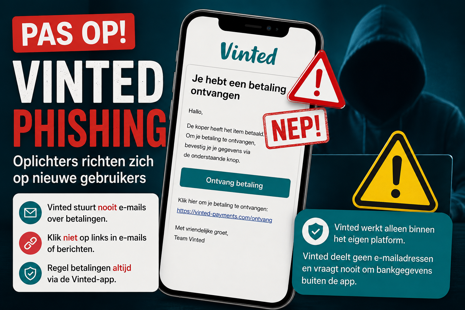Pas op voor Vinted phishing: oplichters slaan razendsnel toe